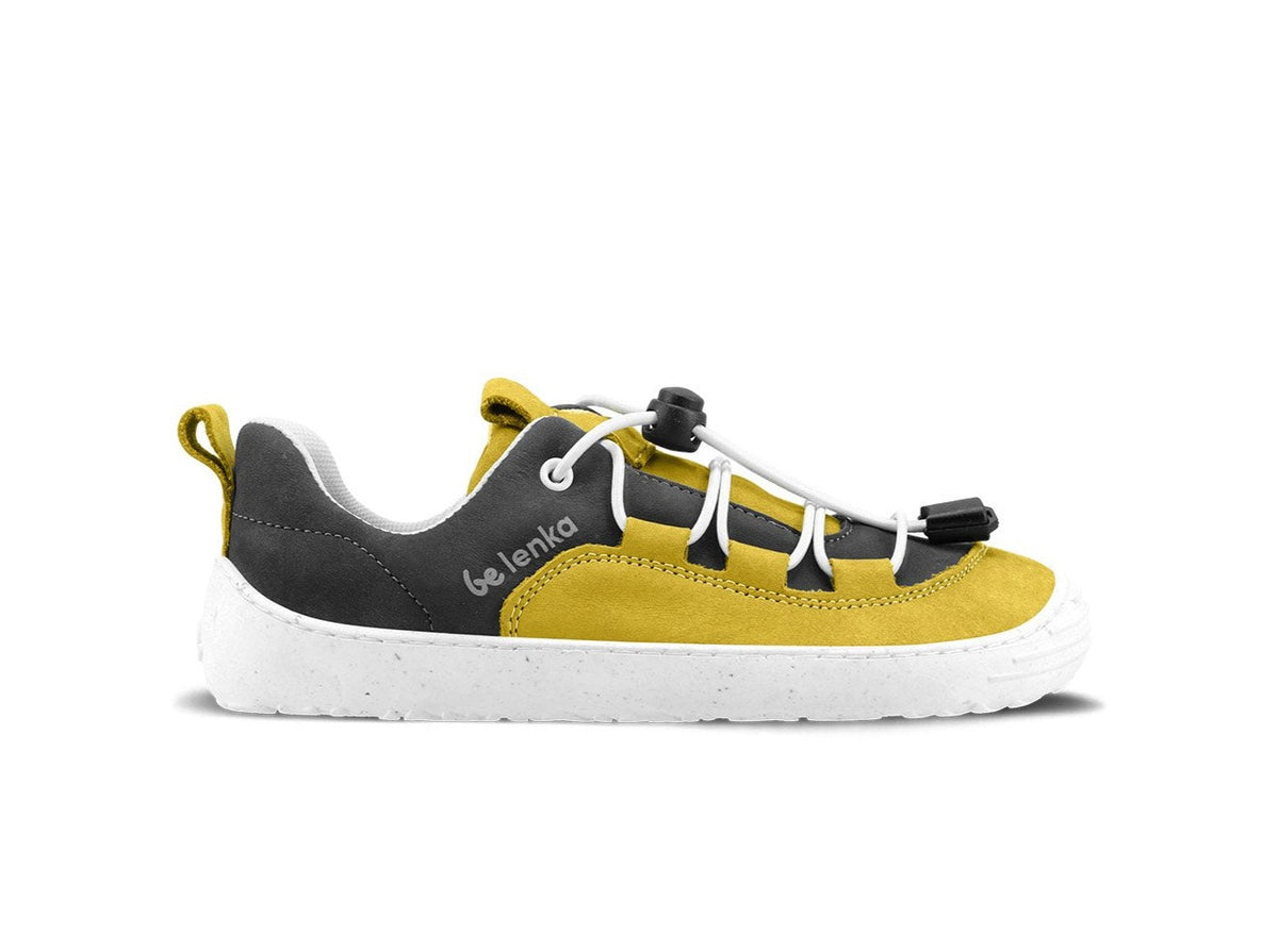Kids barefoot sneakers Be Lenka Xplorer - Yellow & Olive Black 1  - OzBarefoot