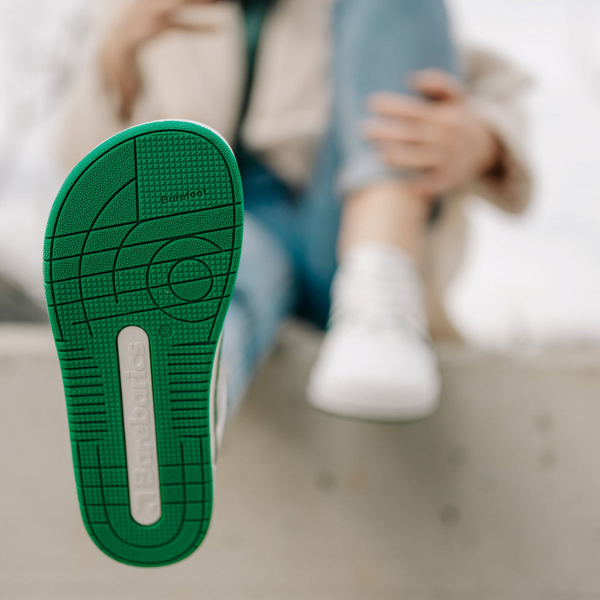 Barefoot Sneakers Barebarics Arise - White & Green 7  - OzBarefoot
