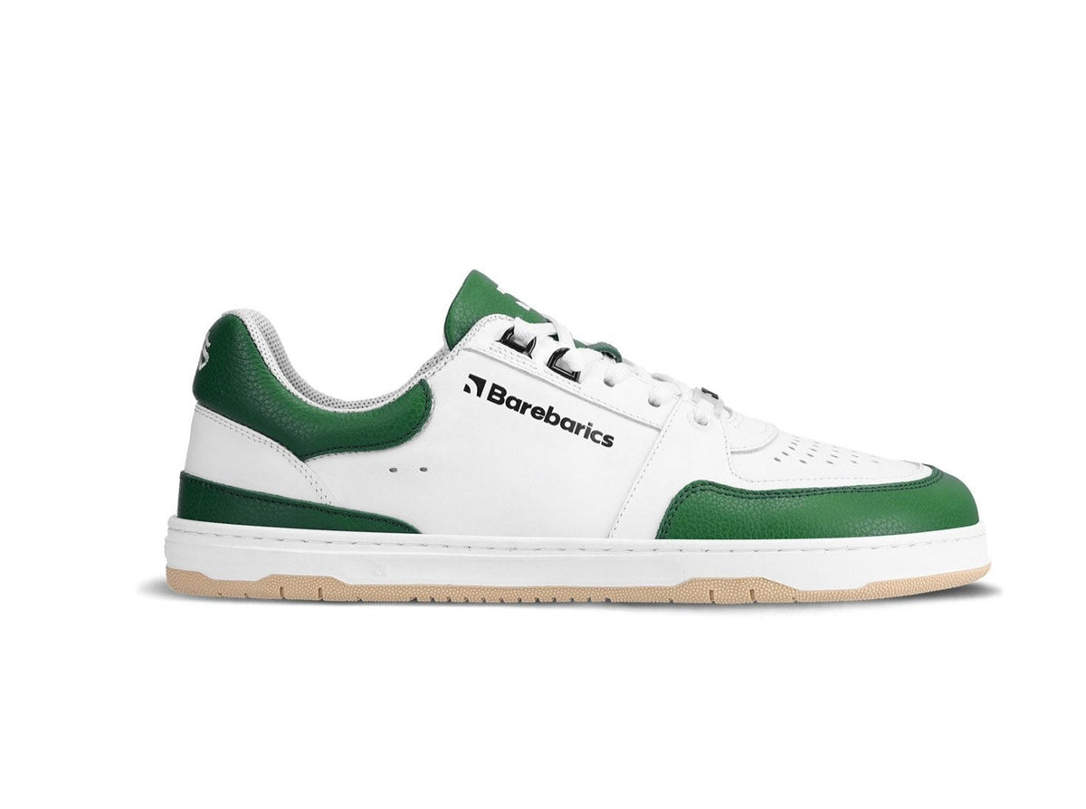 Barefoot Sneakers Barebarics Wave - White & Dark Green 1  - OzBarefoot