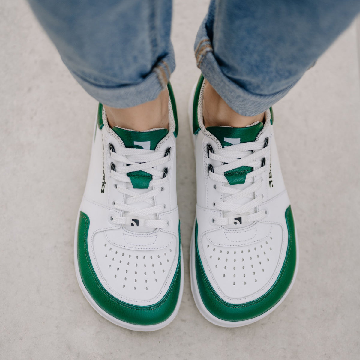Barefoot Sneakers Barebarics Wave - White & Dark Green 5  - OzBarefoot