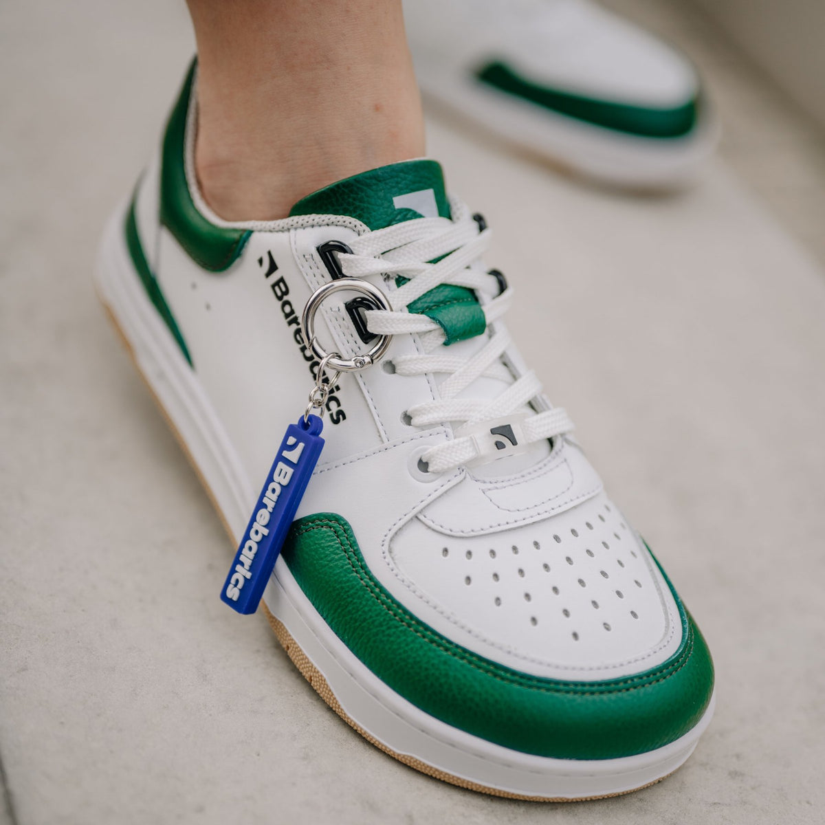 Barefoot Sneakers Barebarics Wave - White & Dark Green 7  - OzBarefoot
