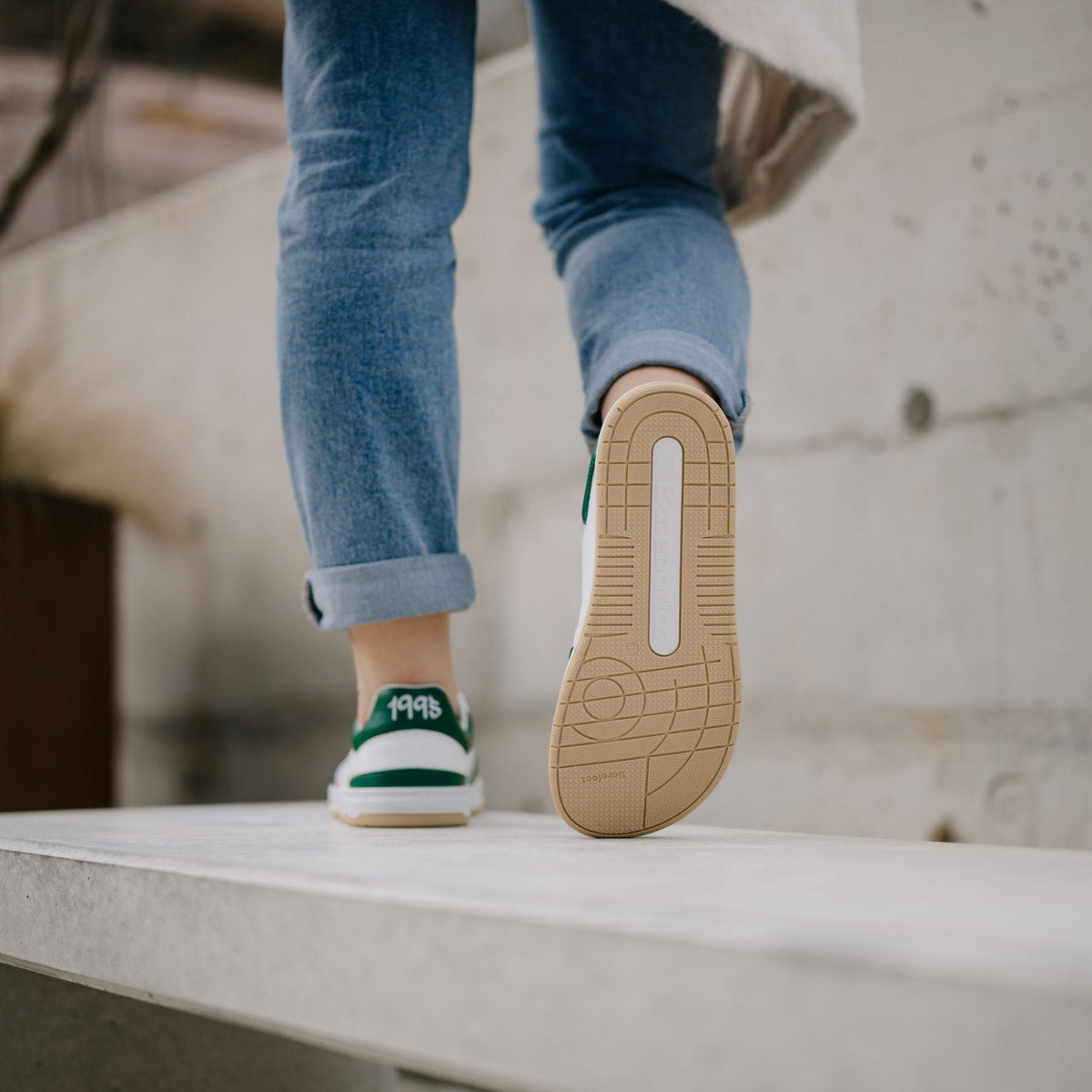 Barefoot Sneakers Barebarics Wave - White & Dark Green 9  - OzBarefoot