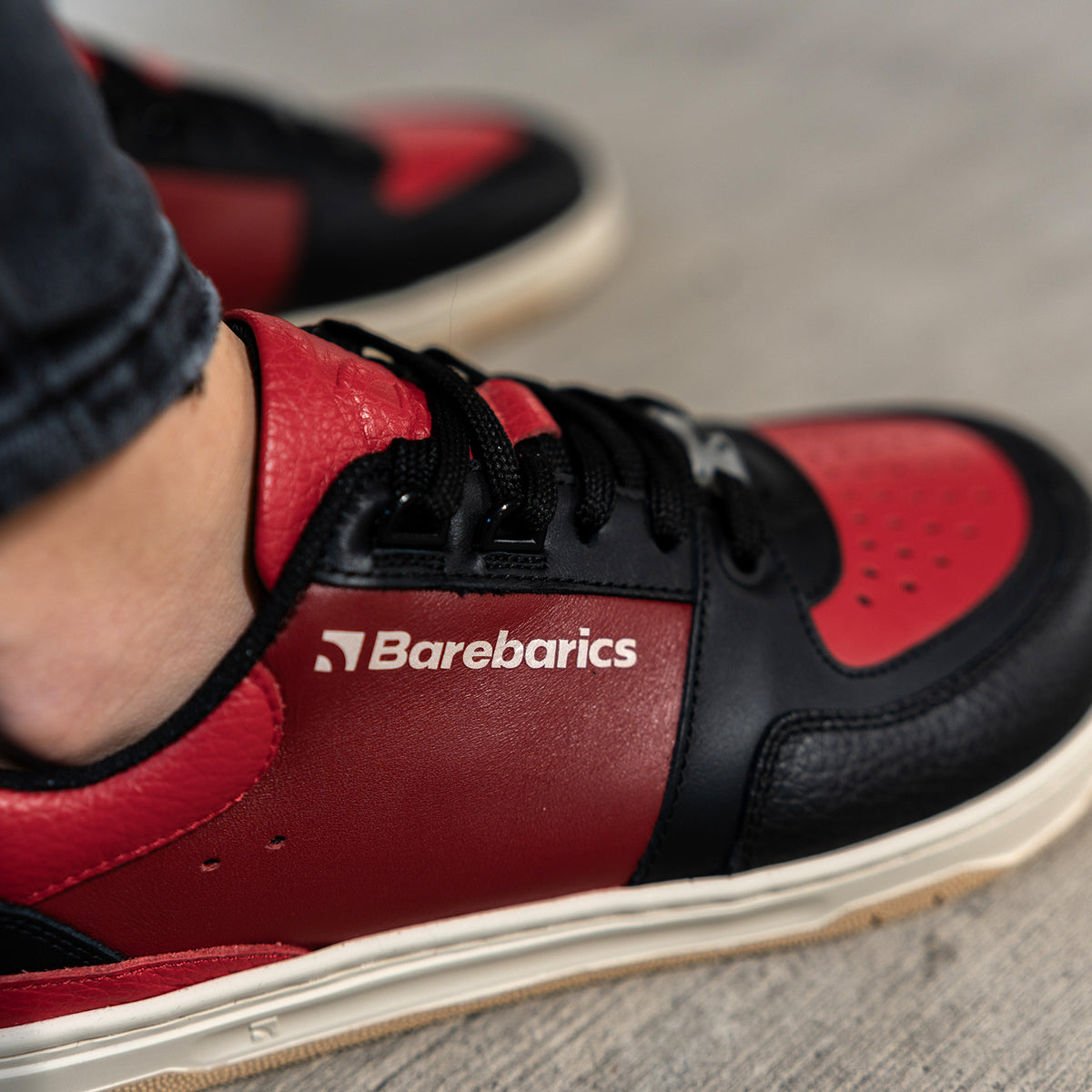 Barefoot Sneakers Barebarics Wave - Black & Red 18  - OzBarefoot