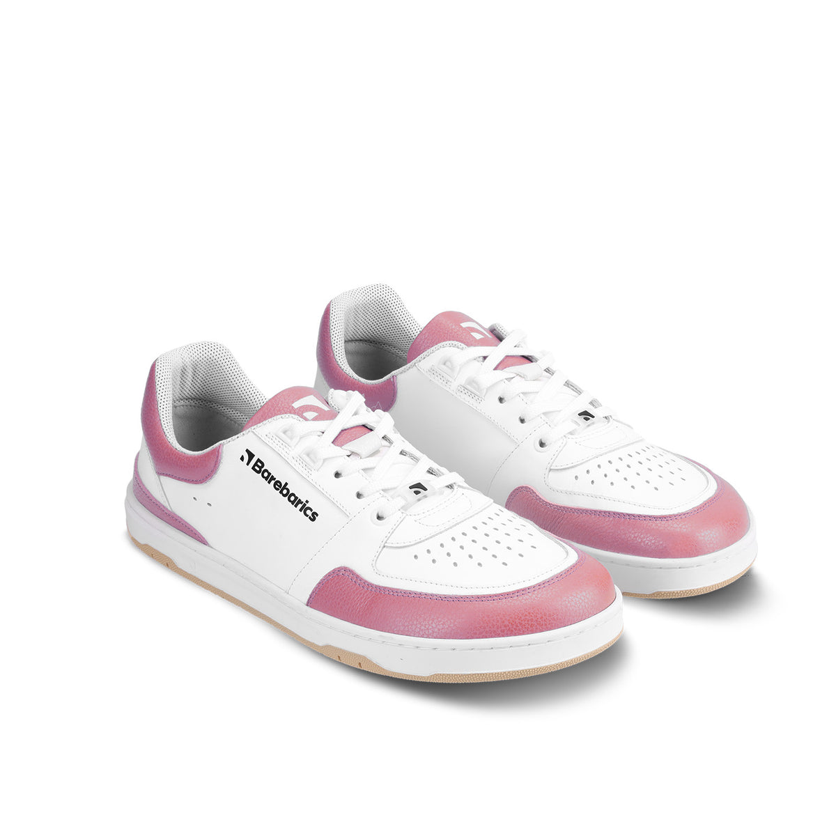 Barefoot Sneakers Barebarics Wave - White & BubbleGum Pink 4  - OzBarefoot