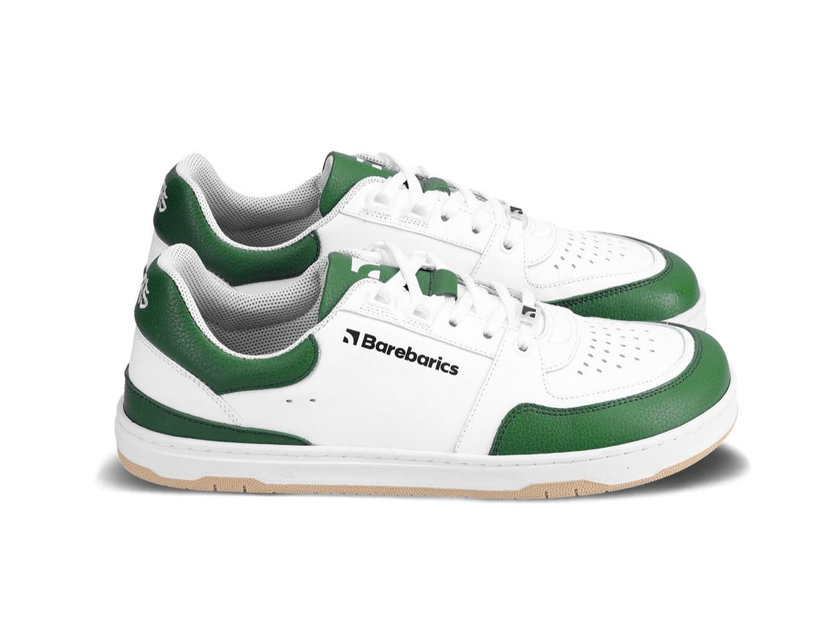 Barefoot Sneakers Barebarics Wave - White & Dark Green 1  - OzBarefoot