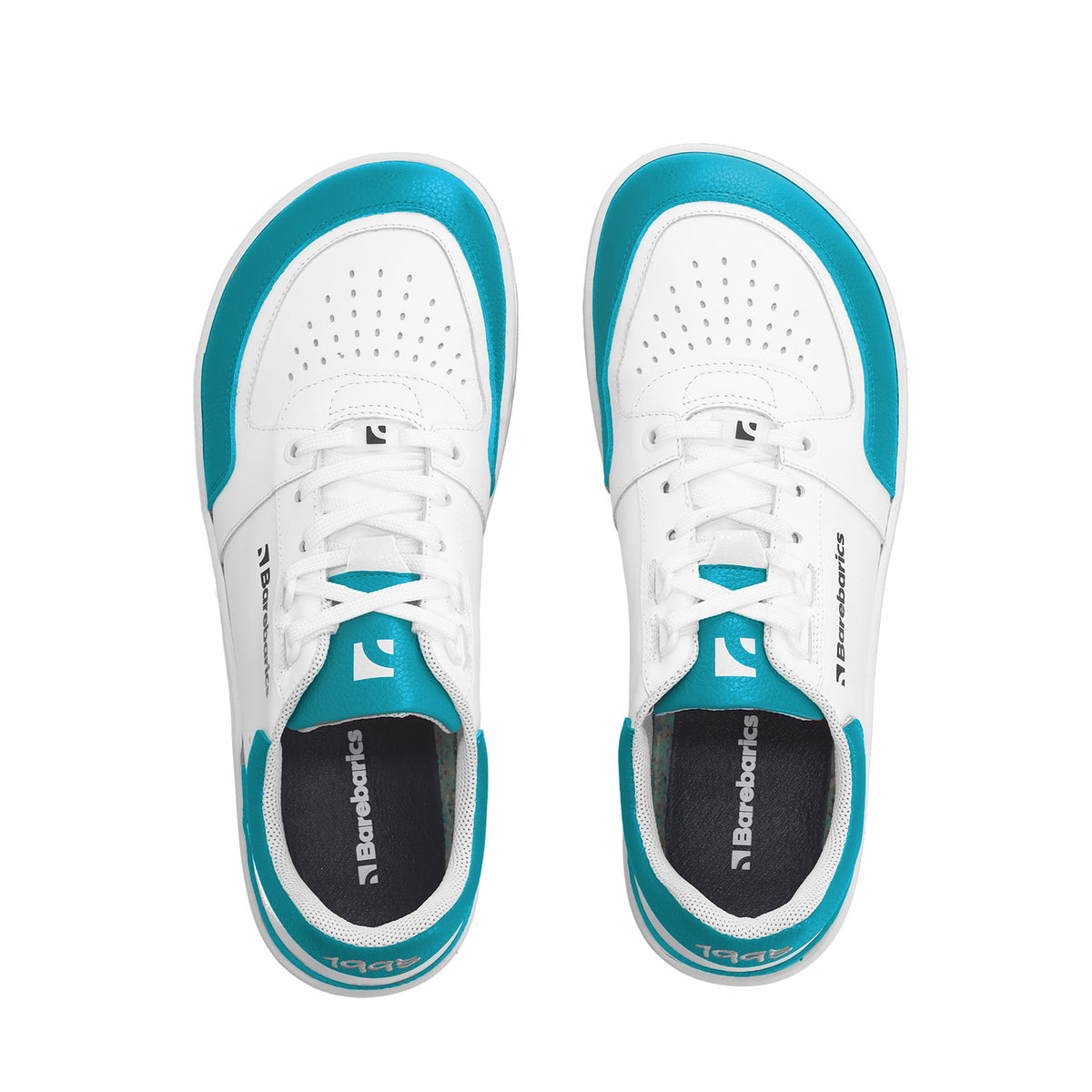 Barefoot Sneakers Barebarics Wave - White & Dark Turquoise 6  - OzBarefoot