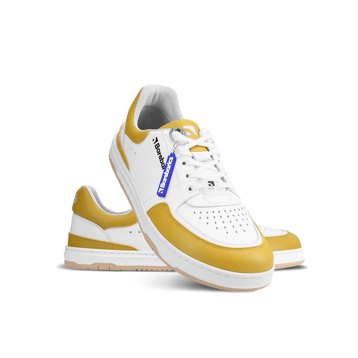 Barefoot Sneakers Barebarics Wave - White & Sunset Yellow 2  - OzBarefoot