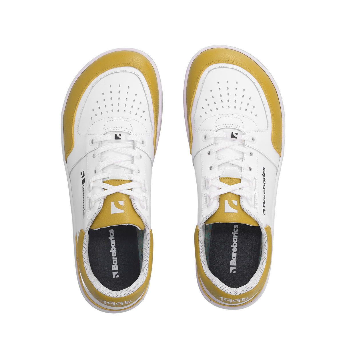 Barefoot Sneakers Barebarics Wave - White & Sunset Yellow 6  - OzBarefoot