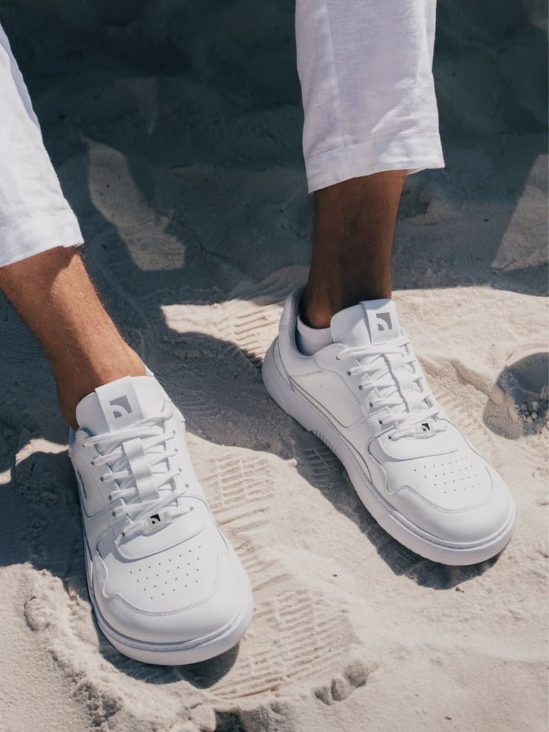 Barefoot Sneakers Barebarics Zing - All White - Leather 3  - OzBarefoot