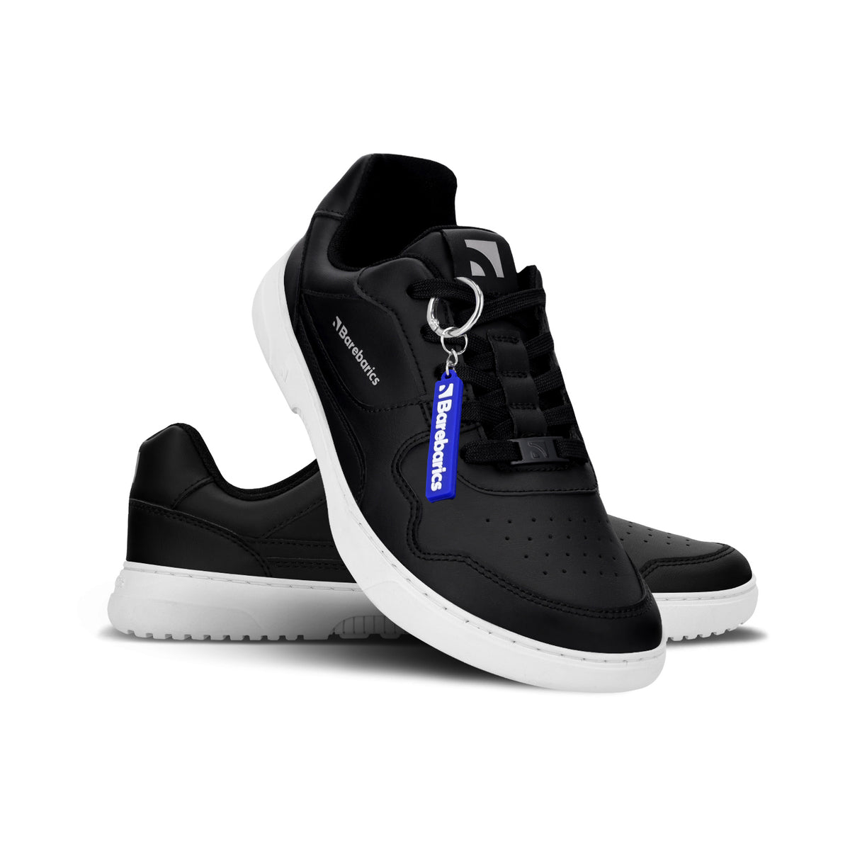 Barefoot Sneakers Barebarics Zing - Black & White - Leather 1  - OzBarefoot
