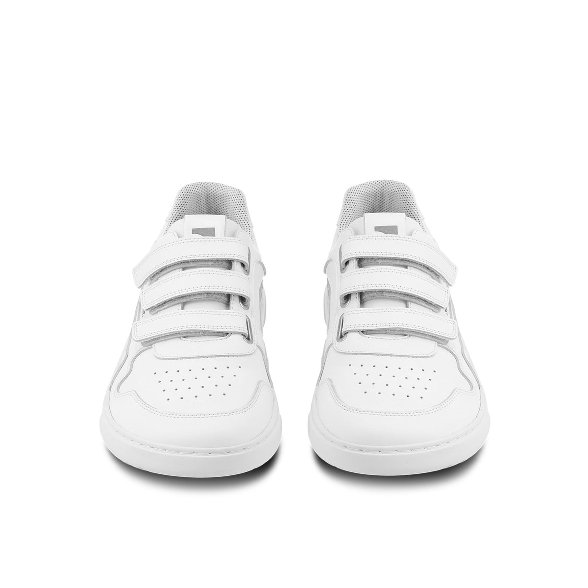 Barefoot Sneakers Barebarics Zing Velcro - All White - Leather 5  - OzBarefoot