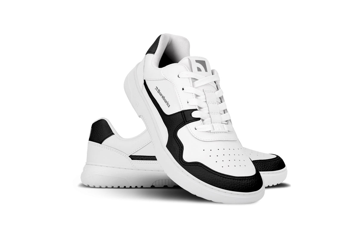 Barefoot Sneakers Barebarics Zing - White & Black - Leather 1  - OzBarefoot