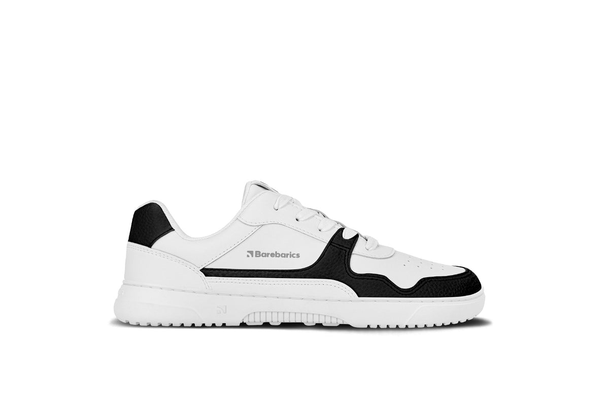 Barefoot Sneakers Barebarics Zing - White & Black - Leather 3  - OzBarefoot