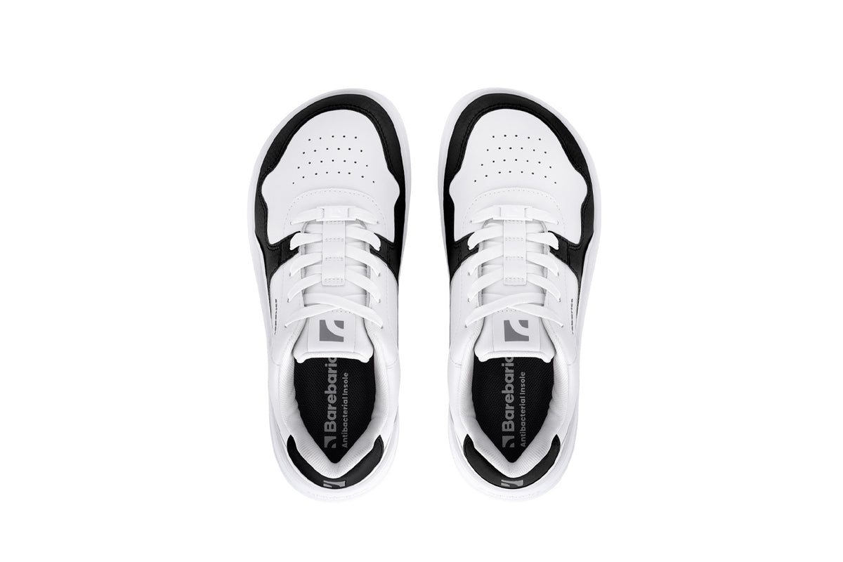 Barefoot Sneakers Barebarics Zing - White & Black - Leather 7  - OzBarefoot