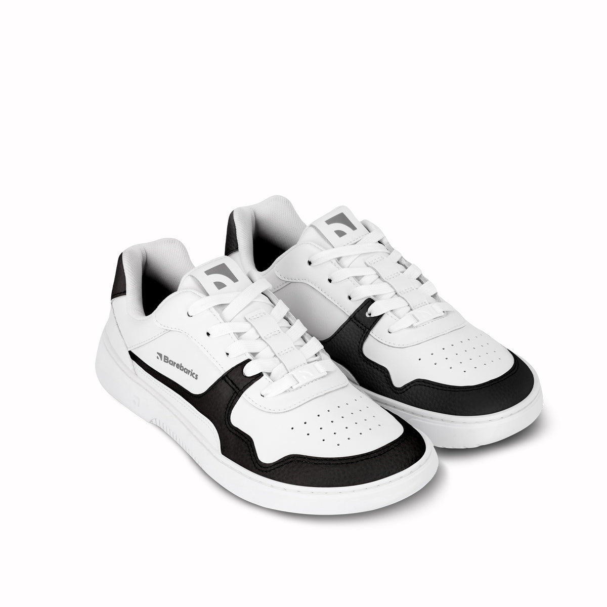 Barefoot Sneakers Barebarics Zing - White & Black - Leather 5  - OzBarefoot