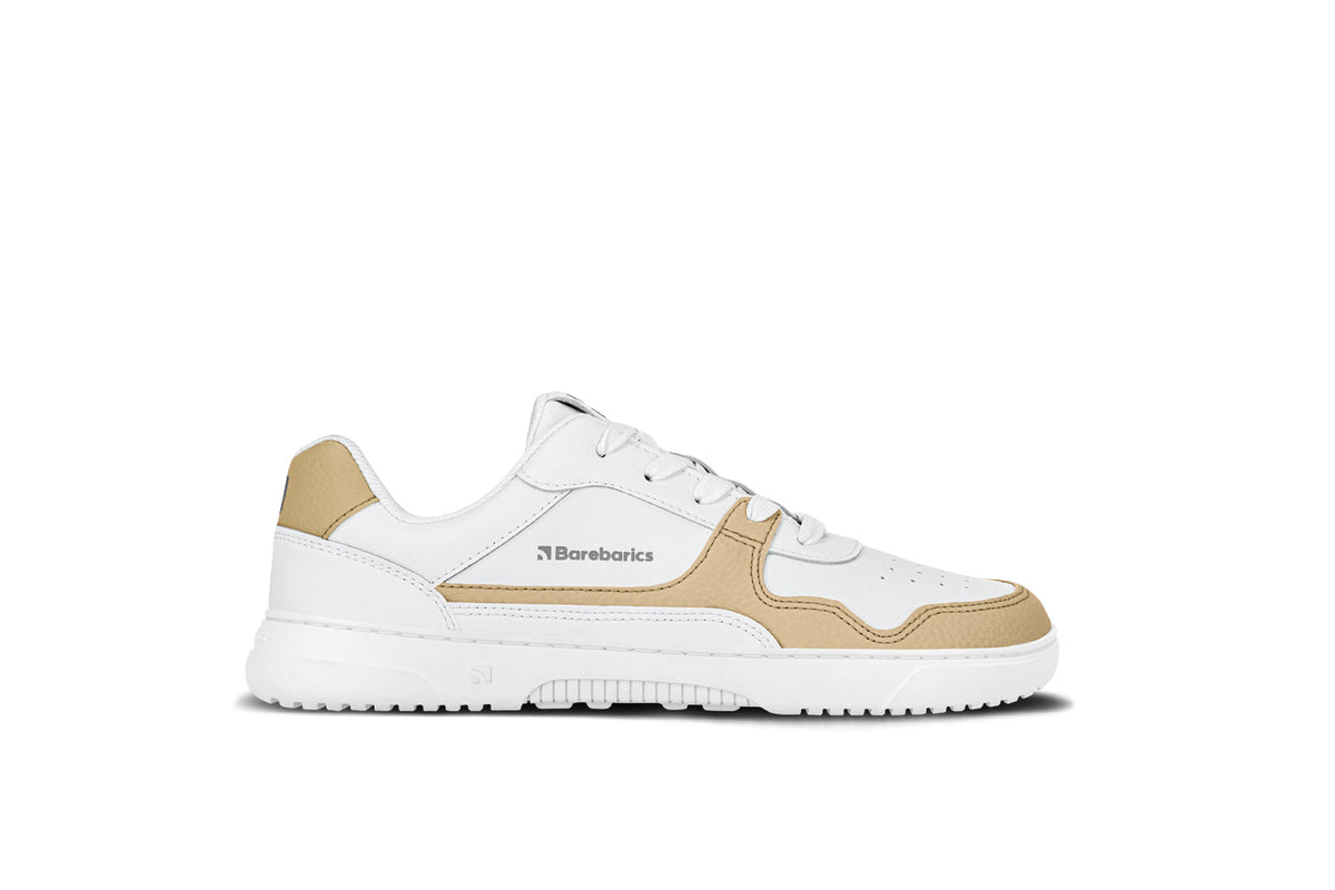 Barefoot Sneakers Barebarics Zing - White & Cream - Leather 3  - OzBarefoot