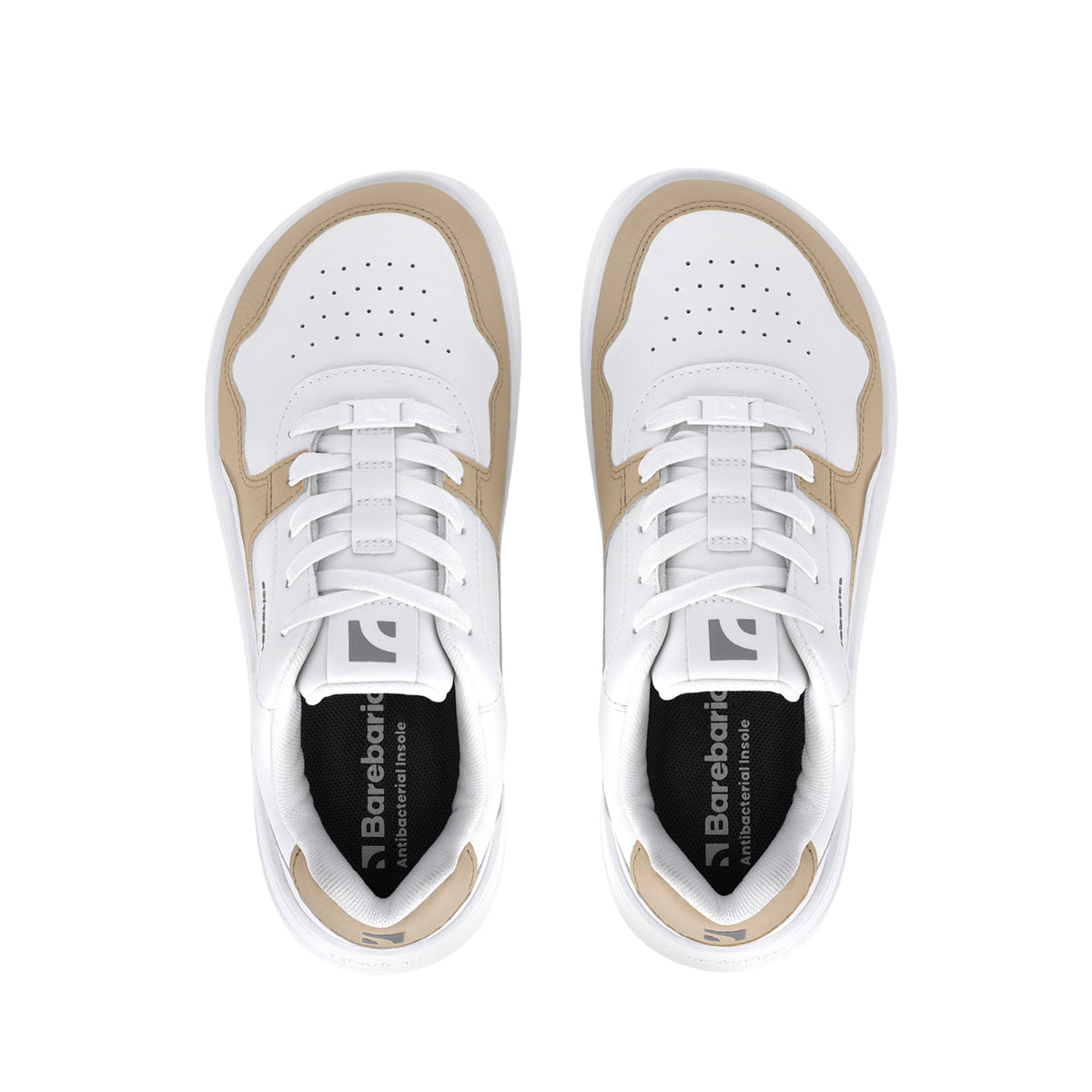 Barefoot Sneakers Barebarics Zing - White & Cream - Leather 6  - OzBarefoot