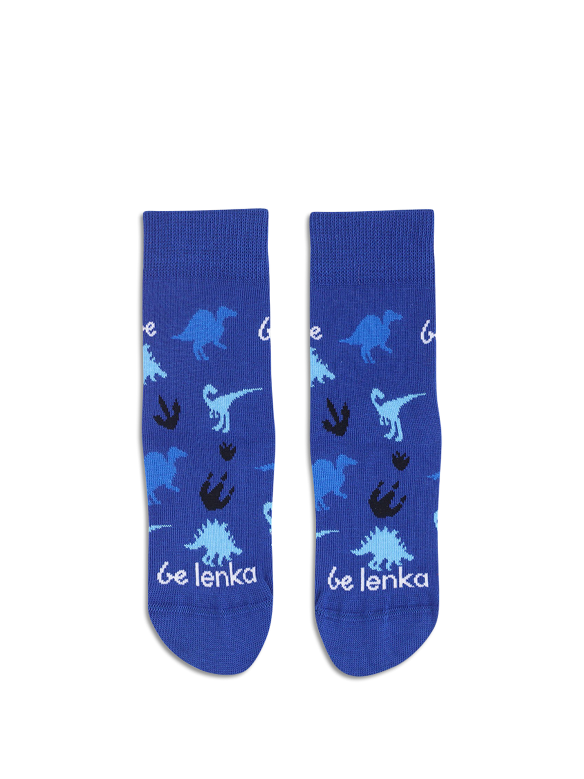 Kids barefoot Socks Be Lenka Kids - Crew - Dino - Royal Blue 1  - OzBarefoot