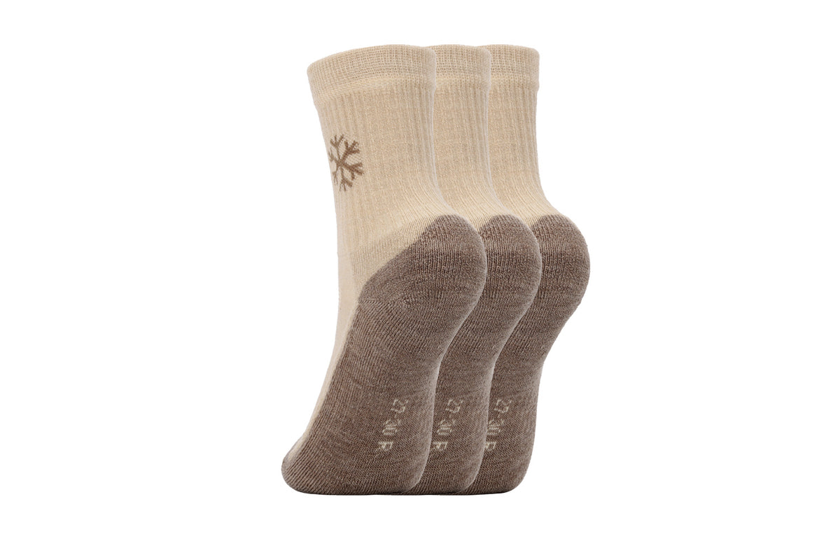 Kids barefoot Socks Be Lenka Kids - Crew - Merino Wool - Beige - 3 pack 2  - OzBarefoot