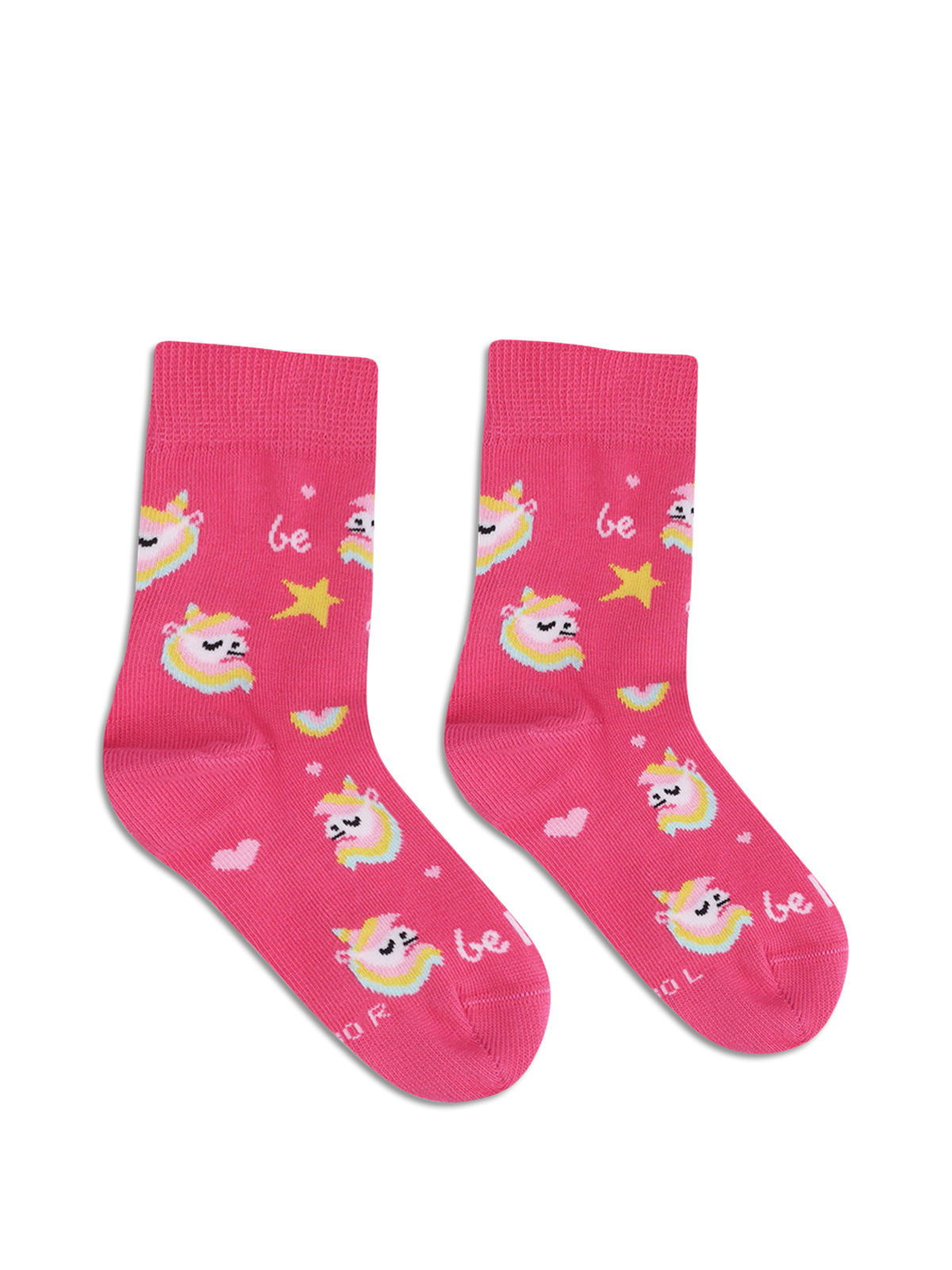 Kids barefoot Socks Be Lenka Kids - Crew - Unicorn - BubleGum Pink 3  - OzBarefoot