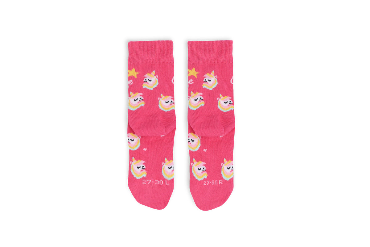 Kids barefoot Socks Be Lenka Kids - Crew - Unicorn - BubleGum Pink 3  - OzBarefoot