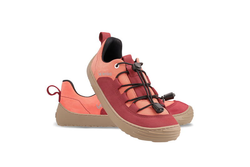 Kids barefoot sneakers Be Lenka Xplorer - Dark Red & Coral 2  - OzBarefoot