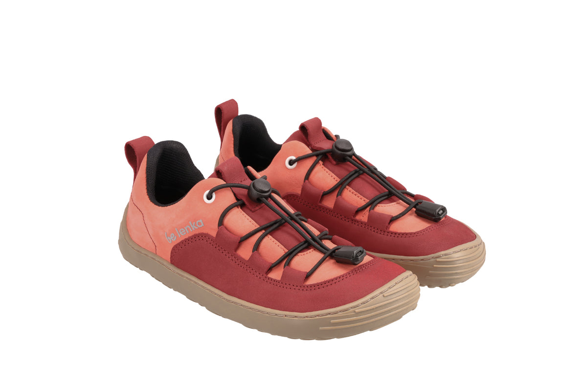 Kids barefoot sneakers Be Lenka Xplorer - Dark Red & Coral 4  - OzBarefoot