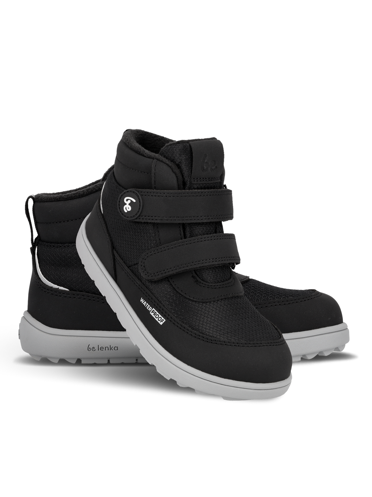 Kids winter barefoot boots Be Lenka Zippu Junior - Black & Grey 1  - OzBarefoot
