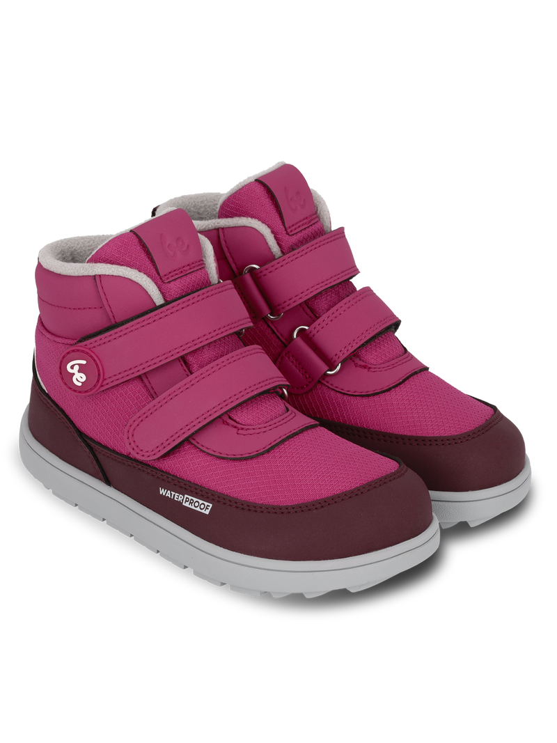 Kids winter barefoot boots Be Lenka Zippu Kids - Berry & Grey 2  - OzBarefoot