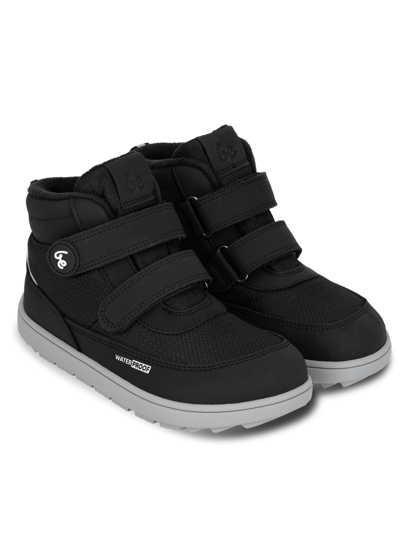 Kids winter barefoot boots Be Lenka Zippu Junior - Black & Grey 2  - OzBarefoot