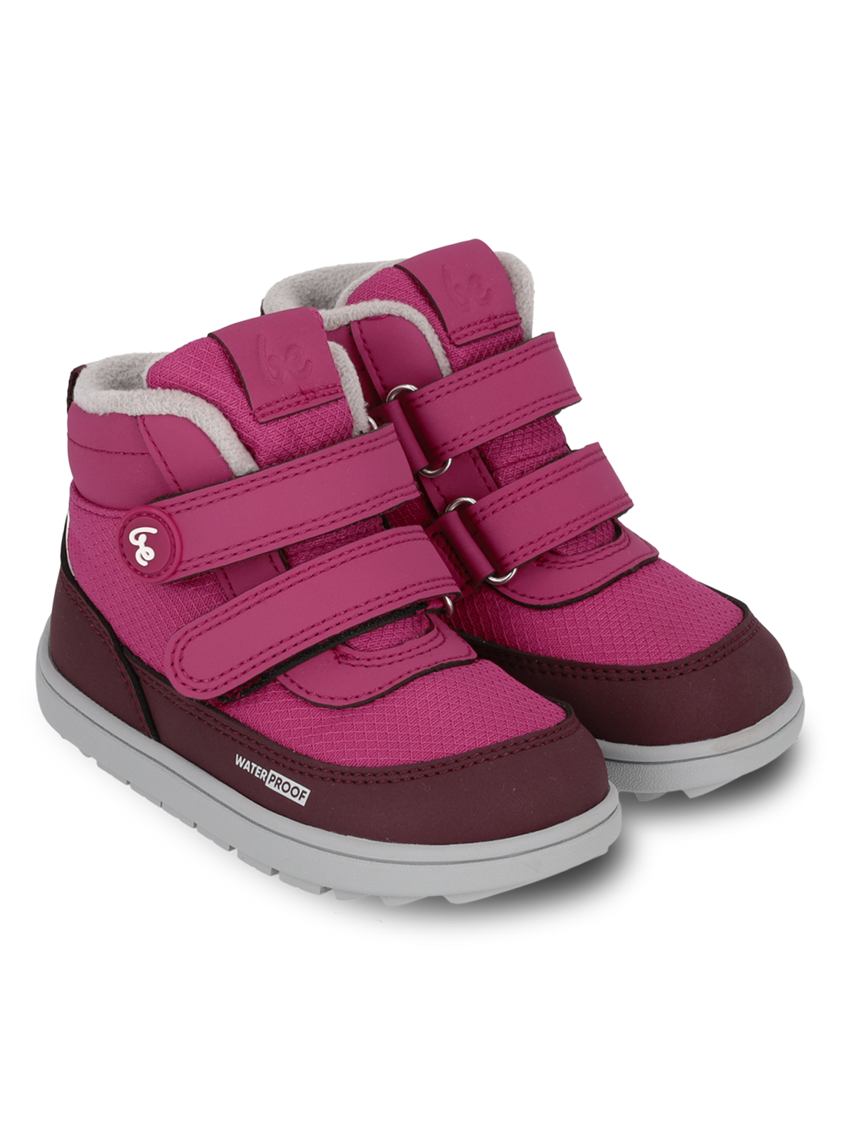Kids winter barefoot boots Be Lenka Zippu Preschool - Berry & Grey 2  - OzBarefoot