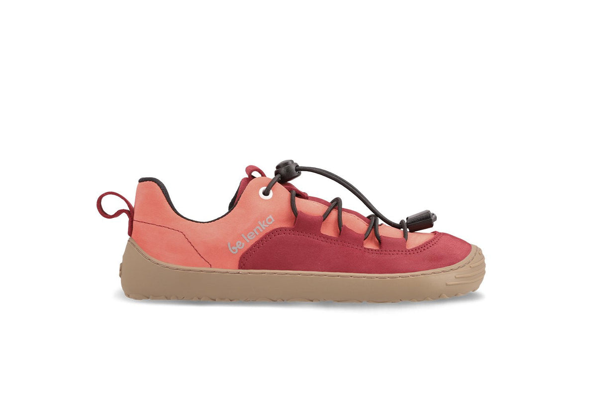 Kids barefoot sneakers Be Lenka Xplorer - Dark Red & Coral 1  - OzBarefoot