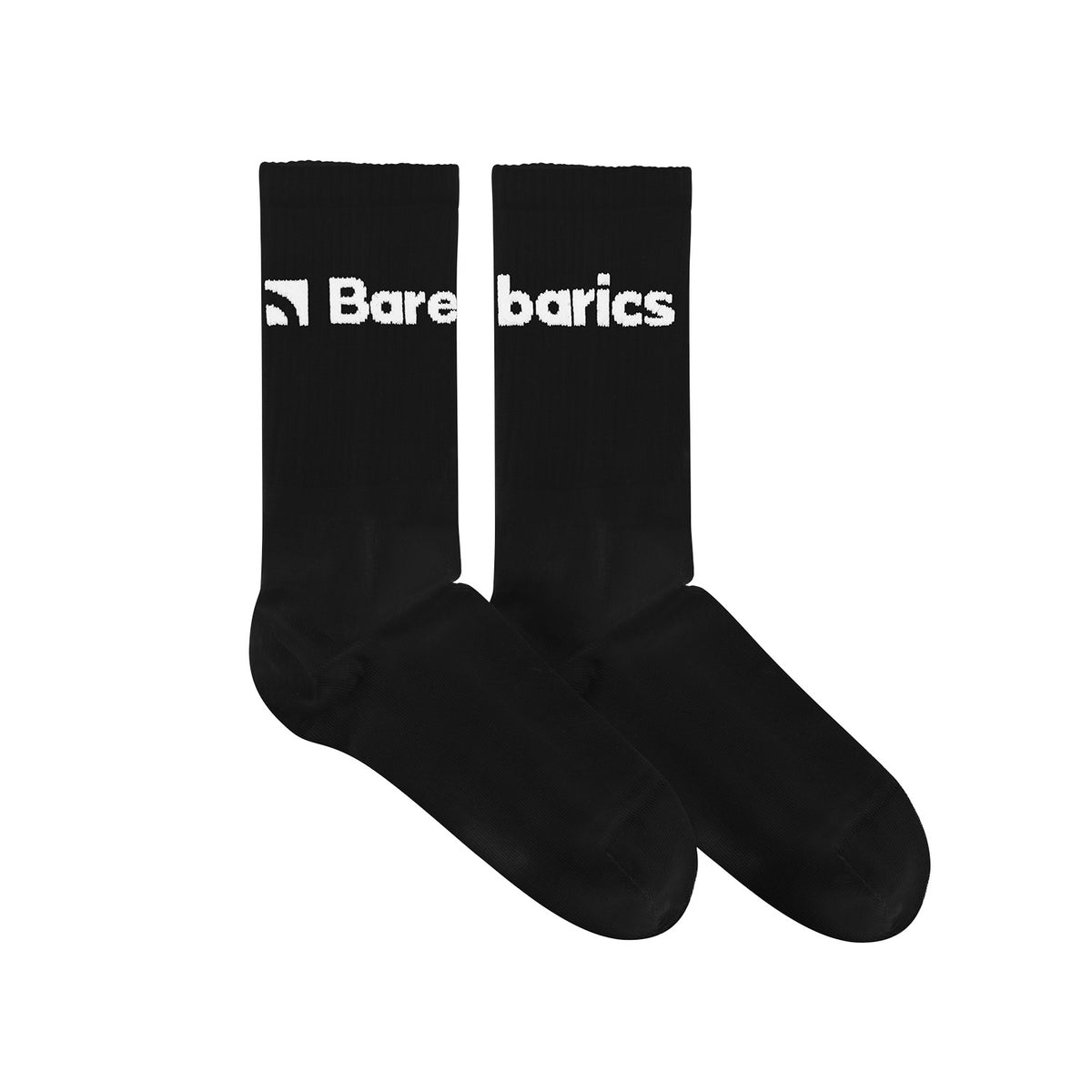 Barebarics - Barefoot Socks - Crew - Black - Big logo 1 OzBarefoot Australia