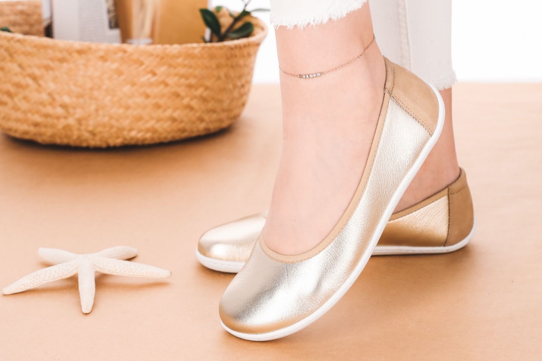 Ballet Flats Be Lenka - Sophie - Gold 7 OzBarefoot Australia