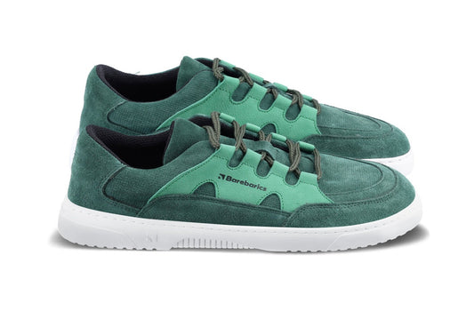 Barefoot Sneakers Barebarics Evo - Dark Green & White 1 OzBarefoot Australia