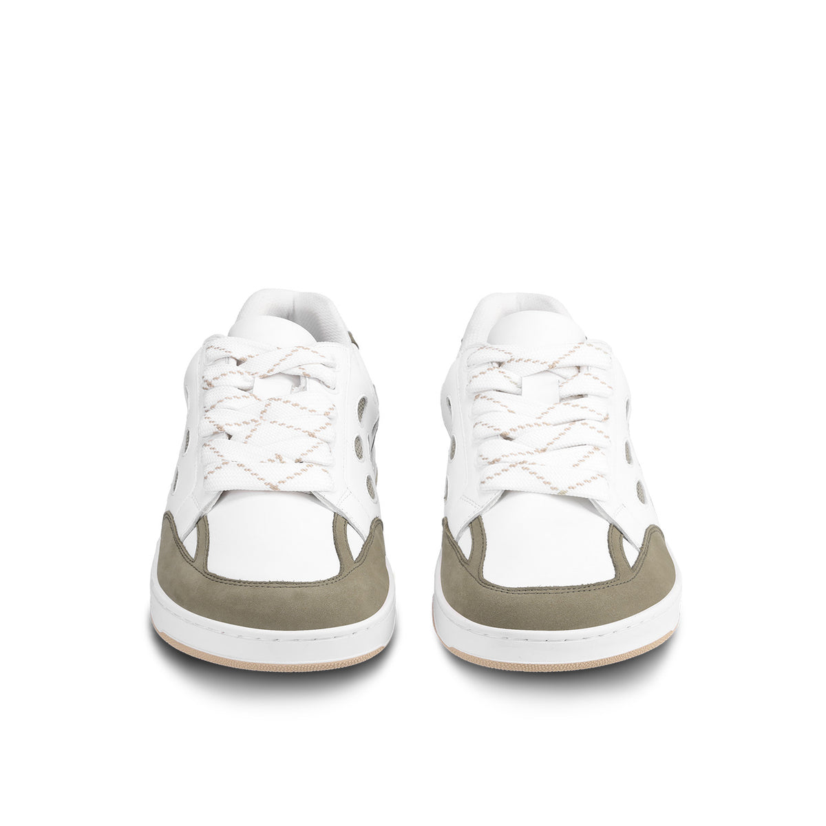 Barefoot Sneakers Barebarics Fusion - White & Army Brown 4  - OzBarefoot