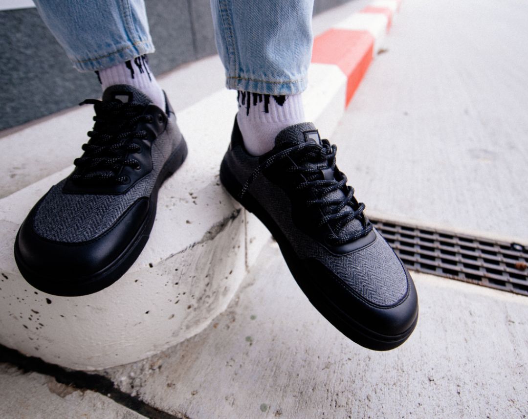 Barefoot Sneakers Barebarics - Kudos - Black & Grey 2 OzBarefoot Australia