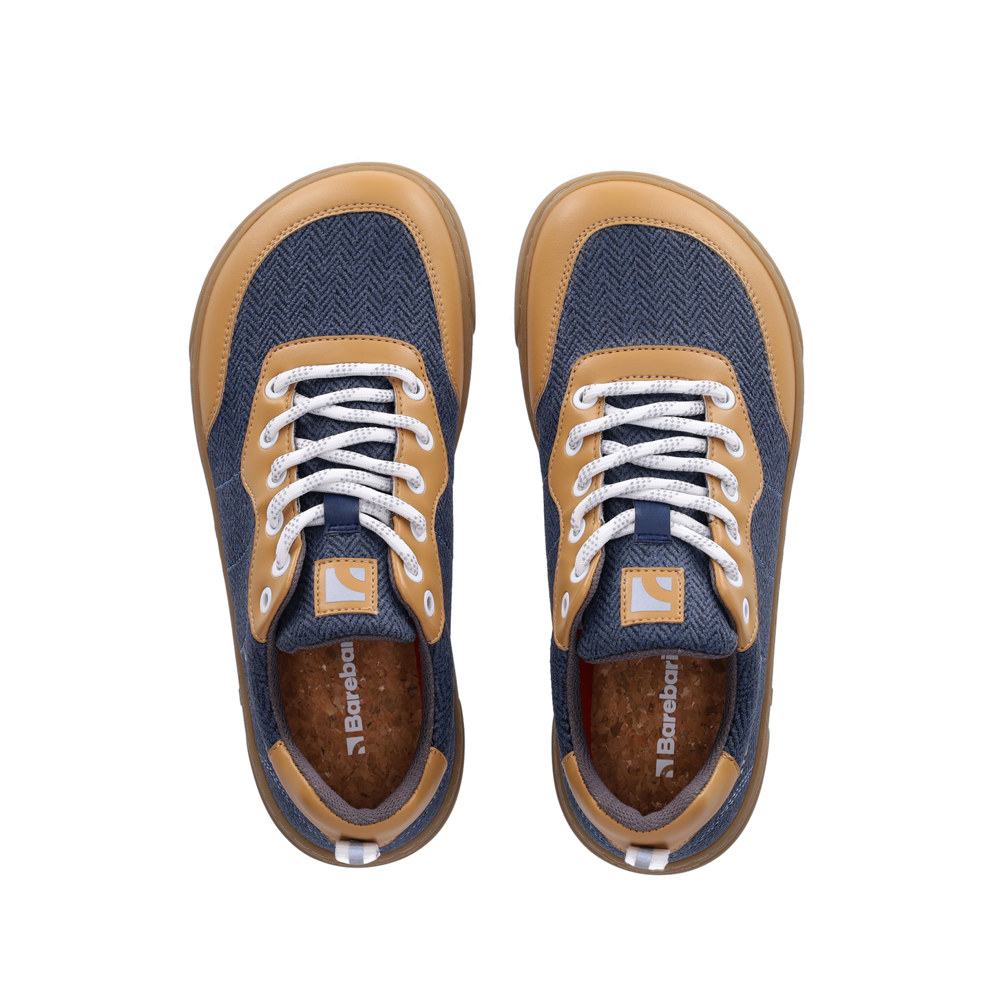 Barefoot Sneakers Barebarics - Kudos - Brown & Blue 5 OzBarefoot Australia