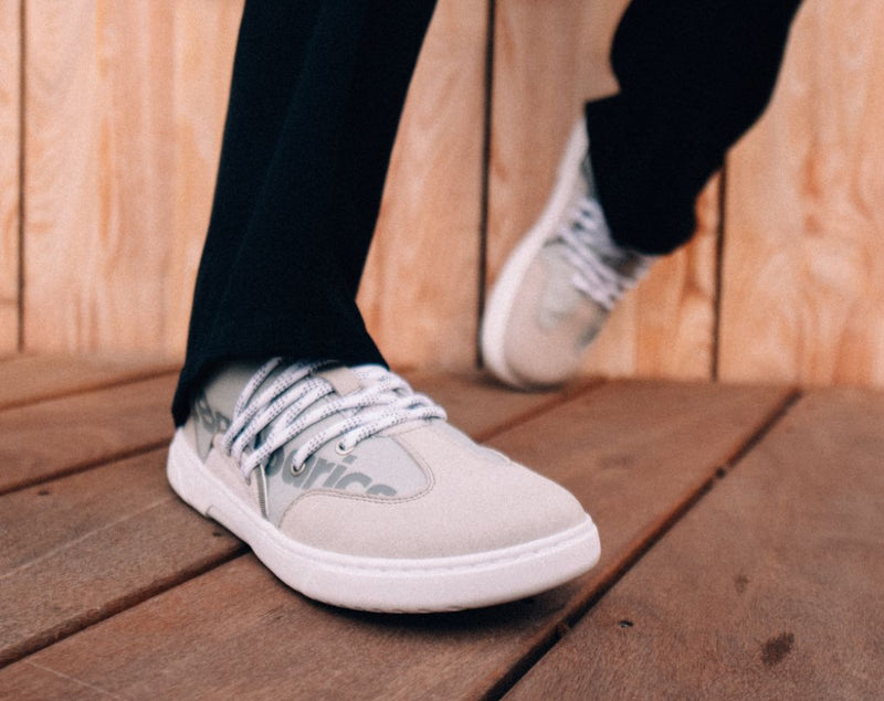 Barefoot Sneakers Barebarics - Vibe - Grey & White 2 OzBarefoot Australia