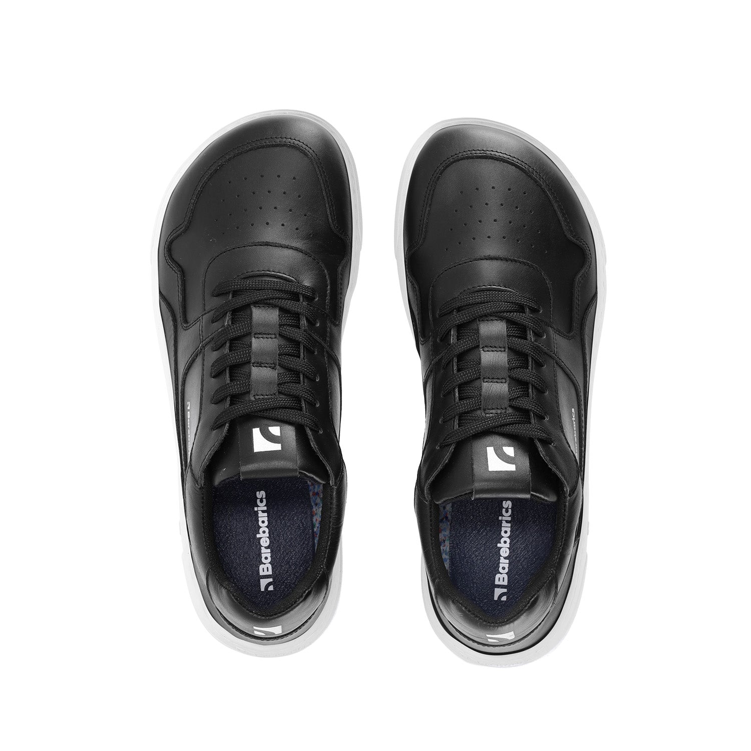 Barefoot Sneakers Barebarics Zing - Black & White - Leather 5 OzBarefoot Australia