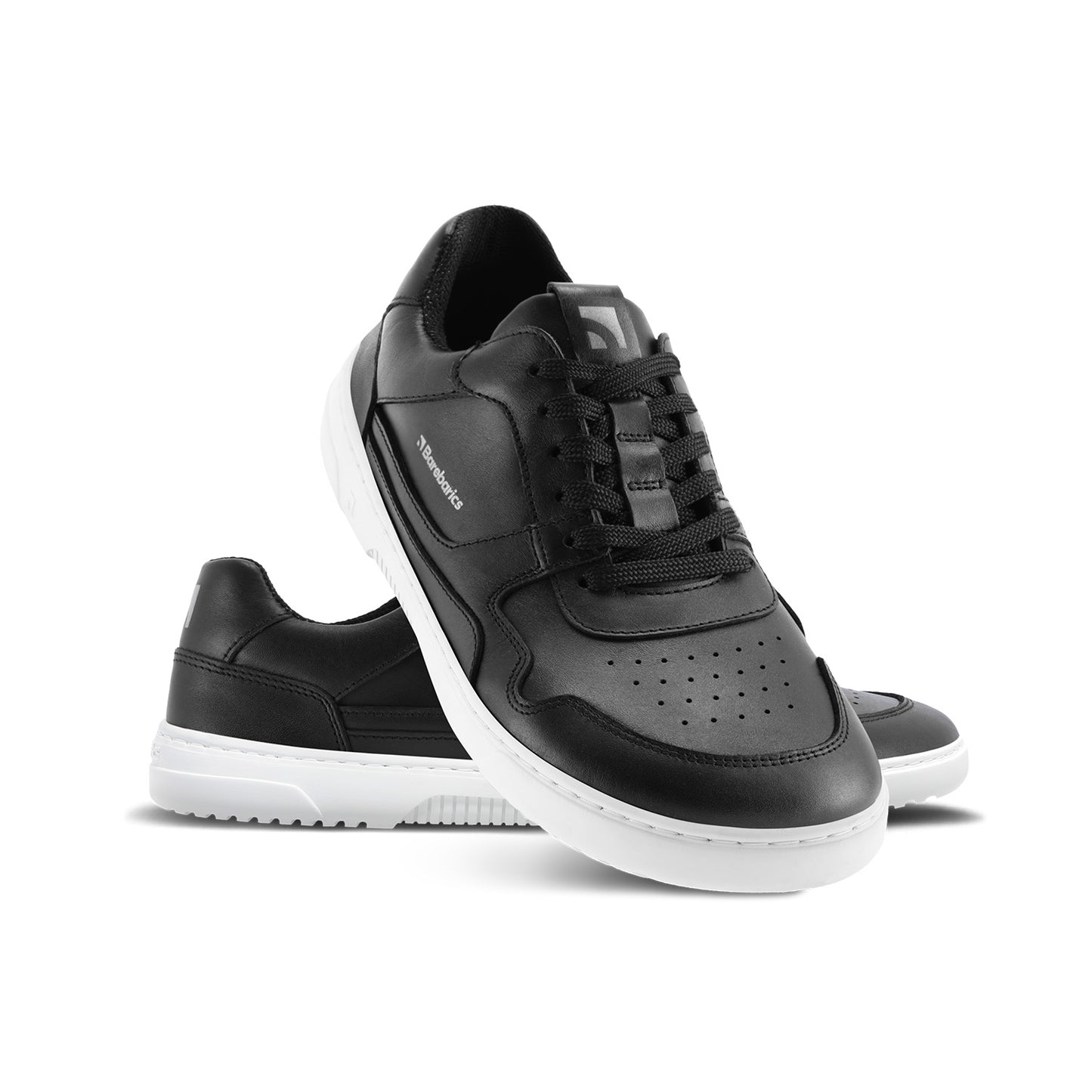 Barefoot Sneakers Barebarics Zing - Black & White - Leather 2 OzBarefoot Australia