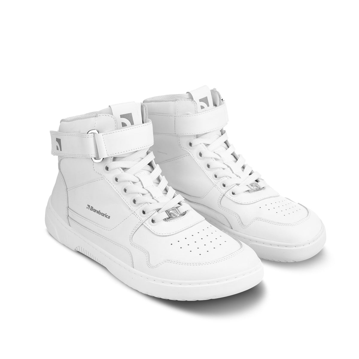 Barefoot Sneakers Barebarics Zing - High Top - All White - Leather 4  - OzBarefoot