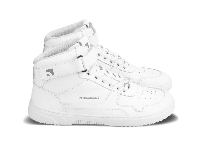 Barefoot Sneakers Barebarics Zing - High Top - All White - Leather 1  - OzBarefoot