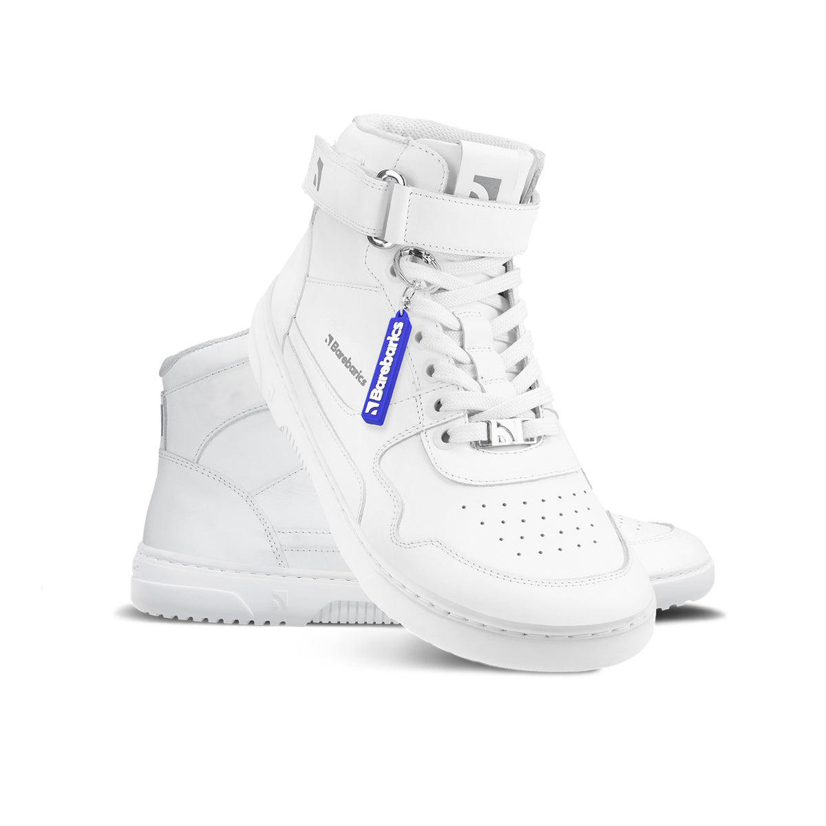 Barefoot Sneakers Barebarics Zing - High Top - All White - Leather 2  - OzBarefoot