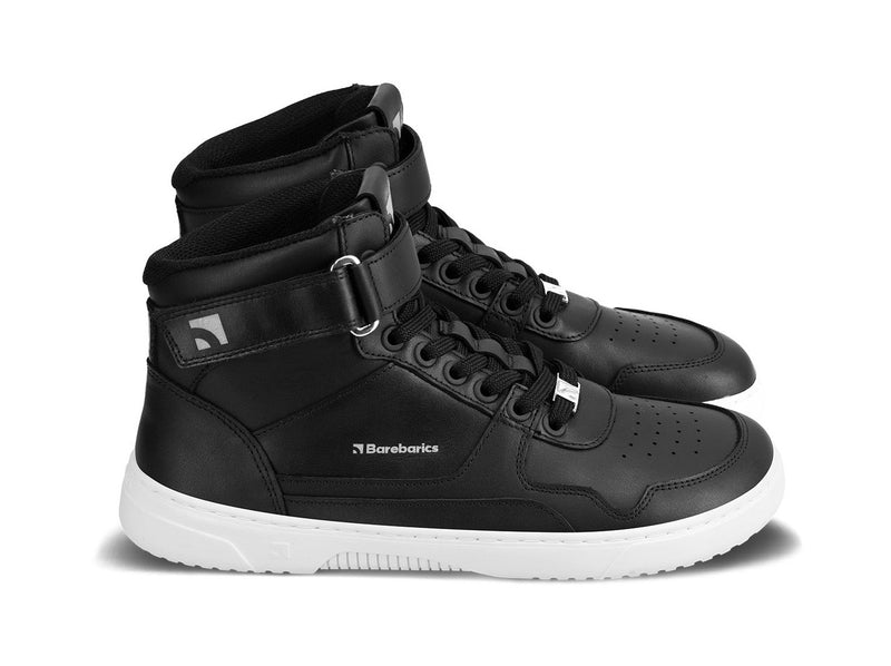 Barefoot Sneakers Barebarics Zing - High Top - Black & White - Leather 1  - OzBarefoot