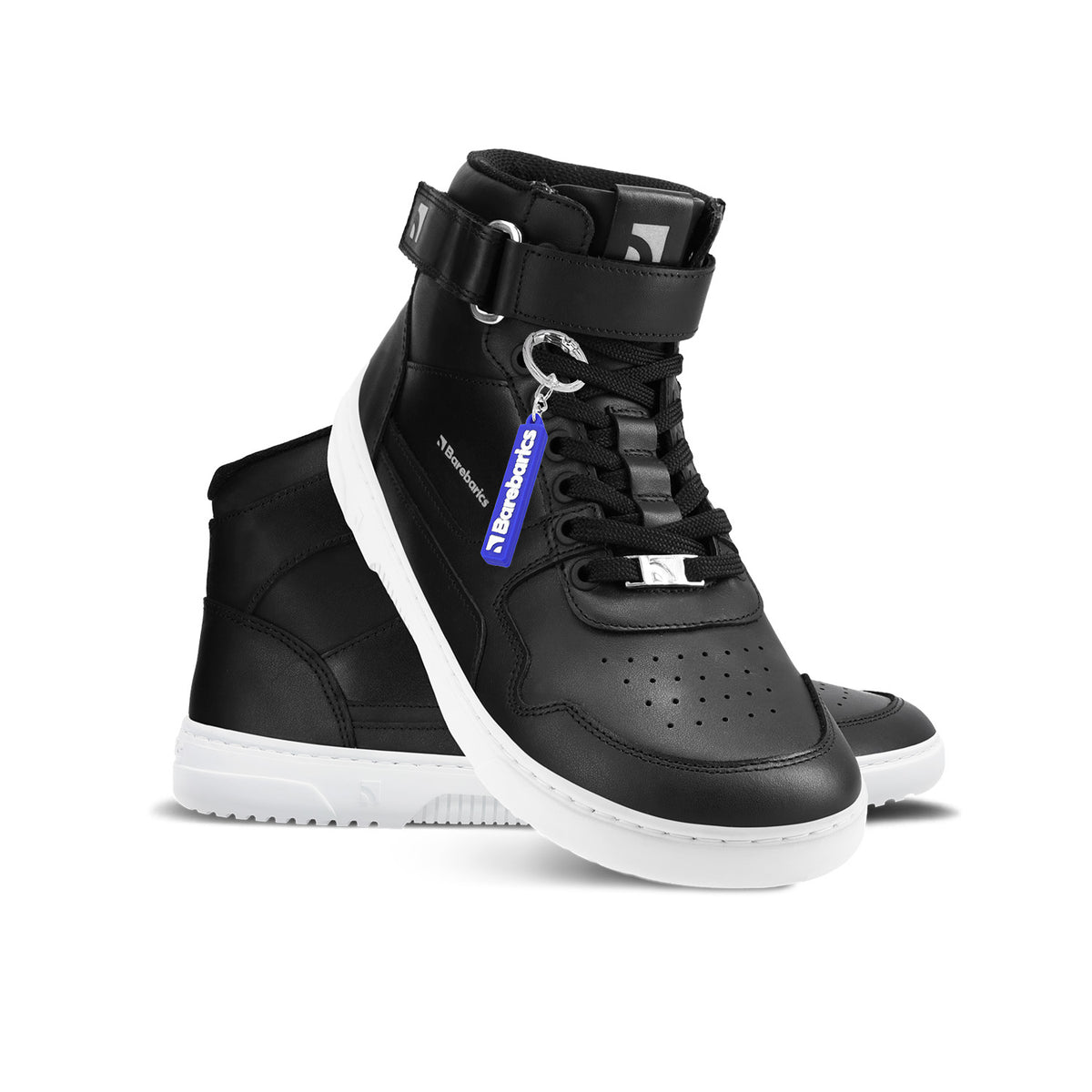 Barefoot Sneakers Barebarics Zing - High Top - Black & White - Leather 2  - OzBarefoot