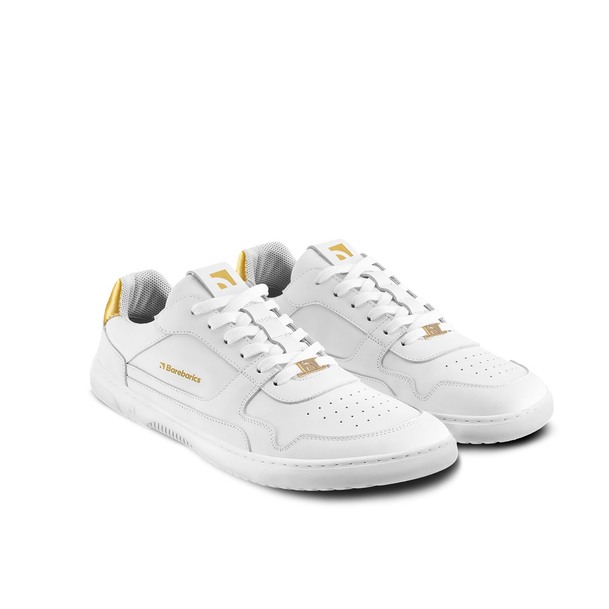 Barefoot Sneakers Barebarics Zing - White & Gold - Leather 8  - OzBarefoot