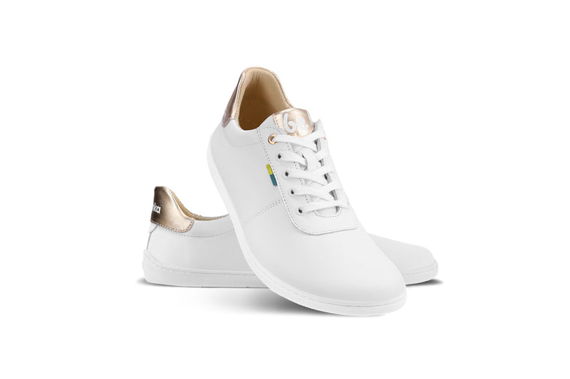 Barefoot Shoes Be Lenka Royale - White & Gold 2  - OzBarefoot