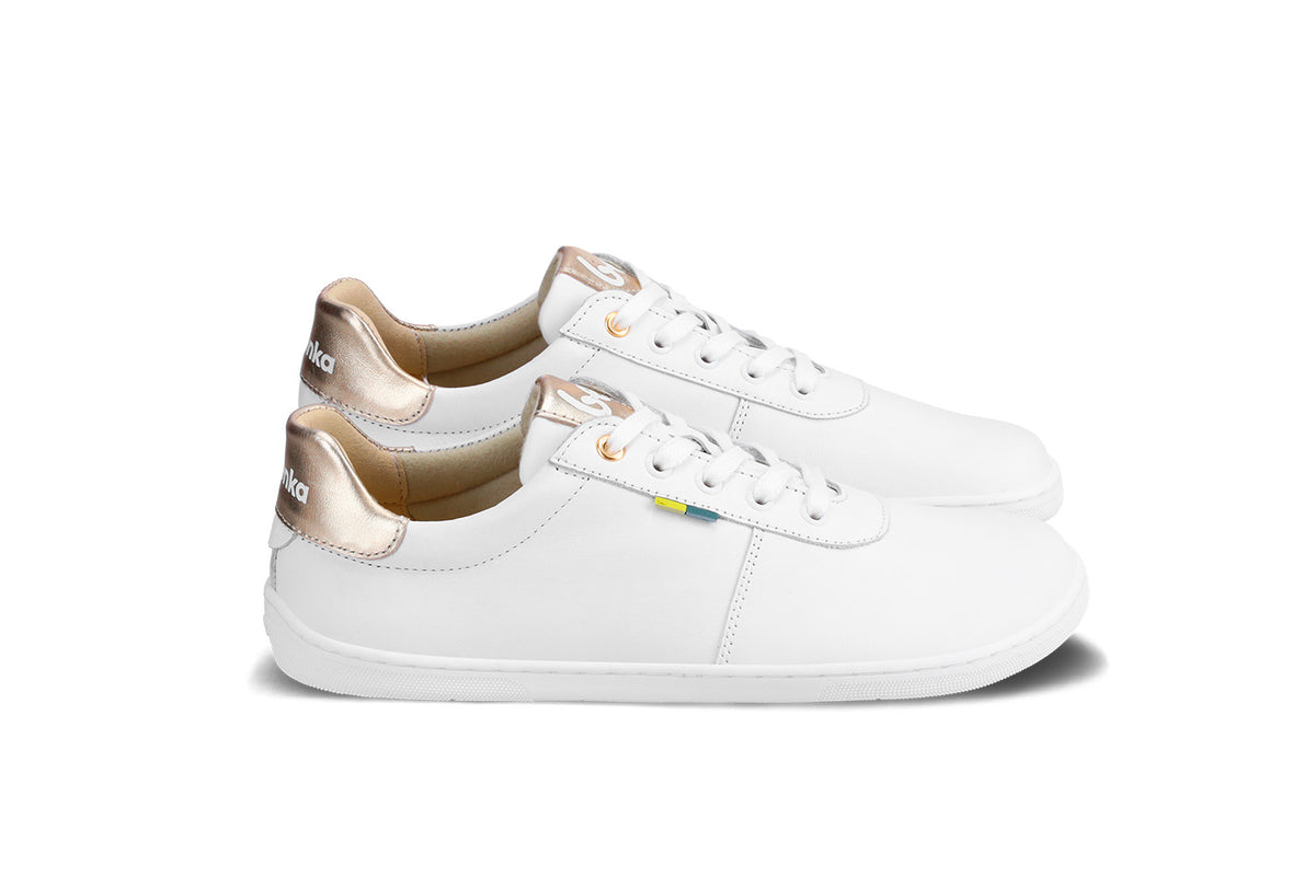 Barefoot Shoes Be Lenka Royale - White & Gold 1  - OzBarefoot