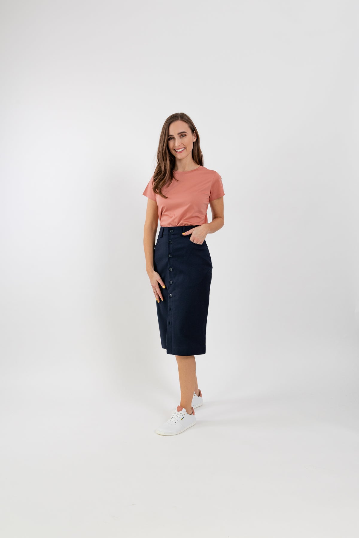 Women's Midi Skirt Be Lenka Essentials - Navy 1 OzBarefoot Australia